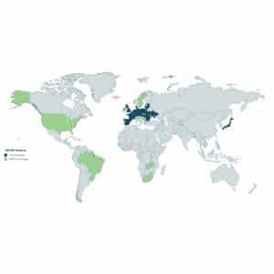 Mapa y cobertura mundial de UNI-RTK Premium